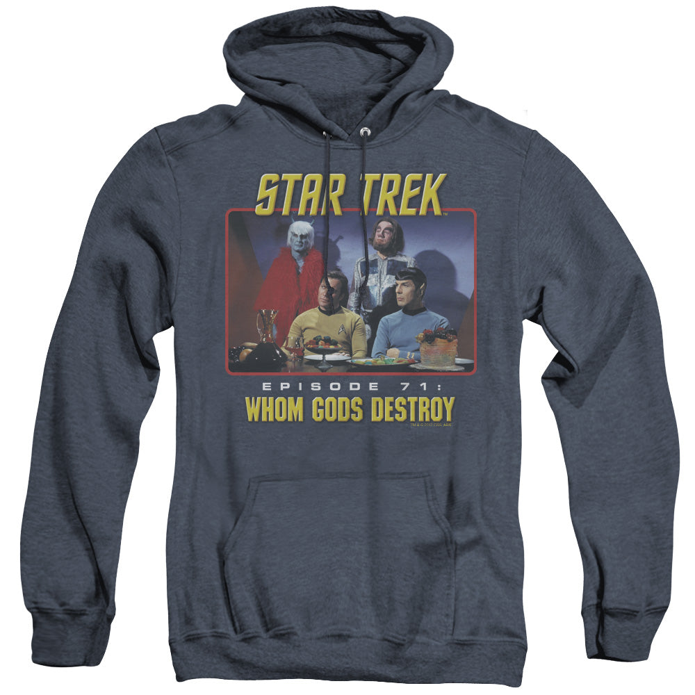 STAR TREK/EPISODE 71 - ADULT HEATHER HOODIE - NAVY