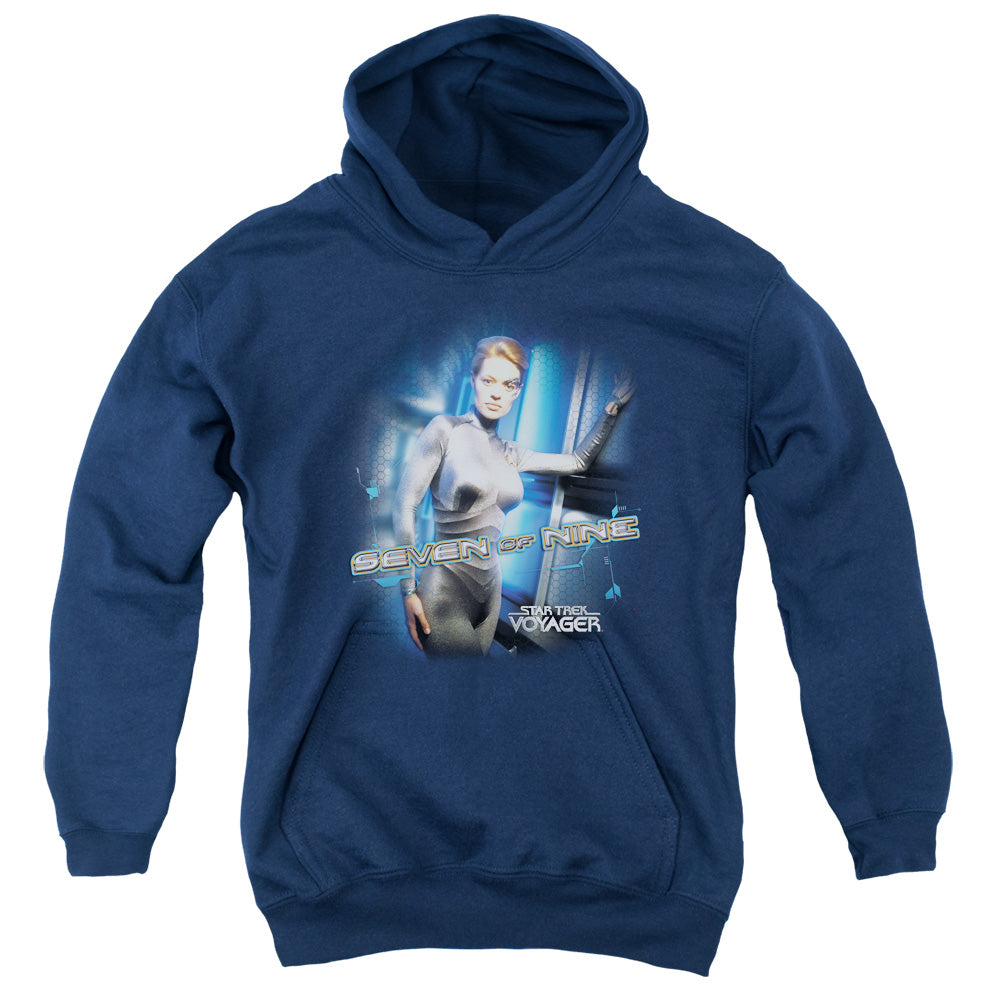 STAR TREK/SEVEN OF NINE - YOUTH PULLOVER HOODIE - NAVY