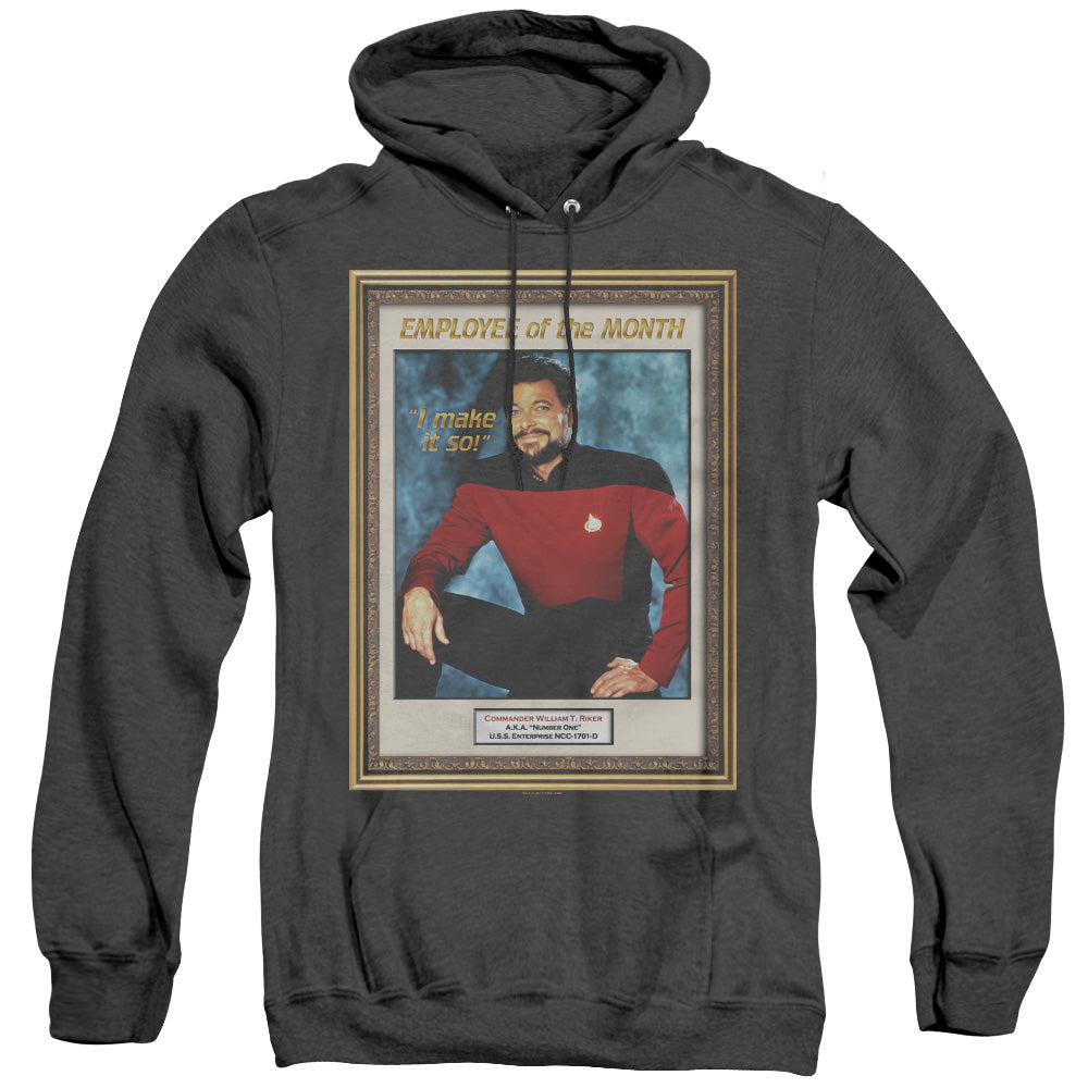 STAR TREK/EMPLOYEE OF MONTH - ADULT HEATHER HOODIE - BLACK