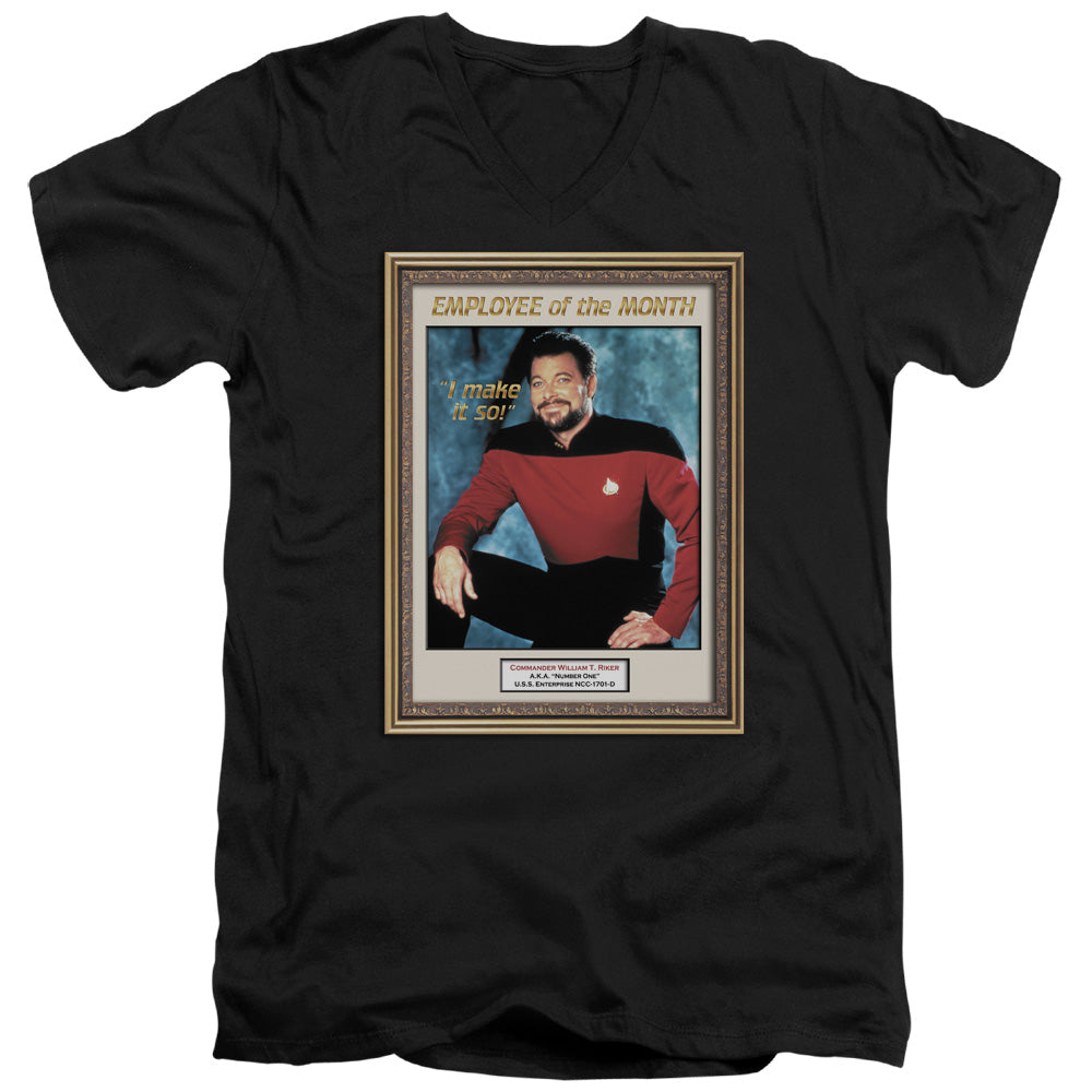 STAR TREK/EMPLOYEE OF MONTH - S/S ADULT V-NECK 30/1 - BLACK
