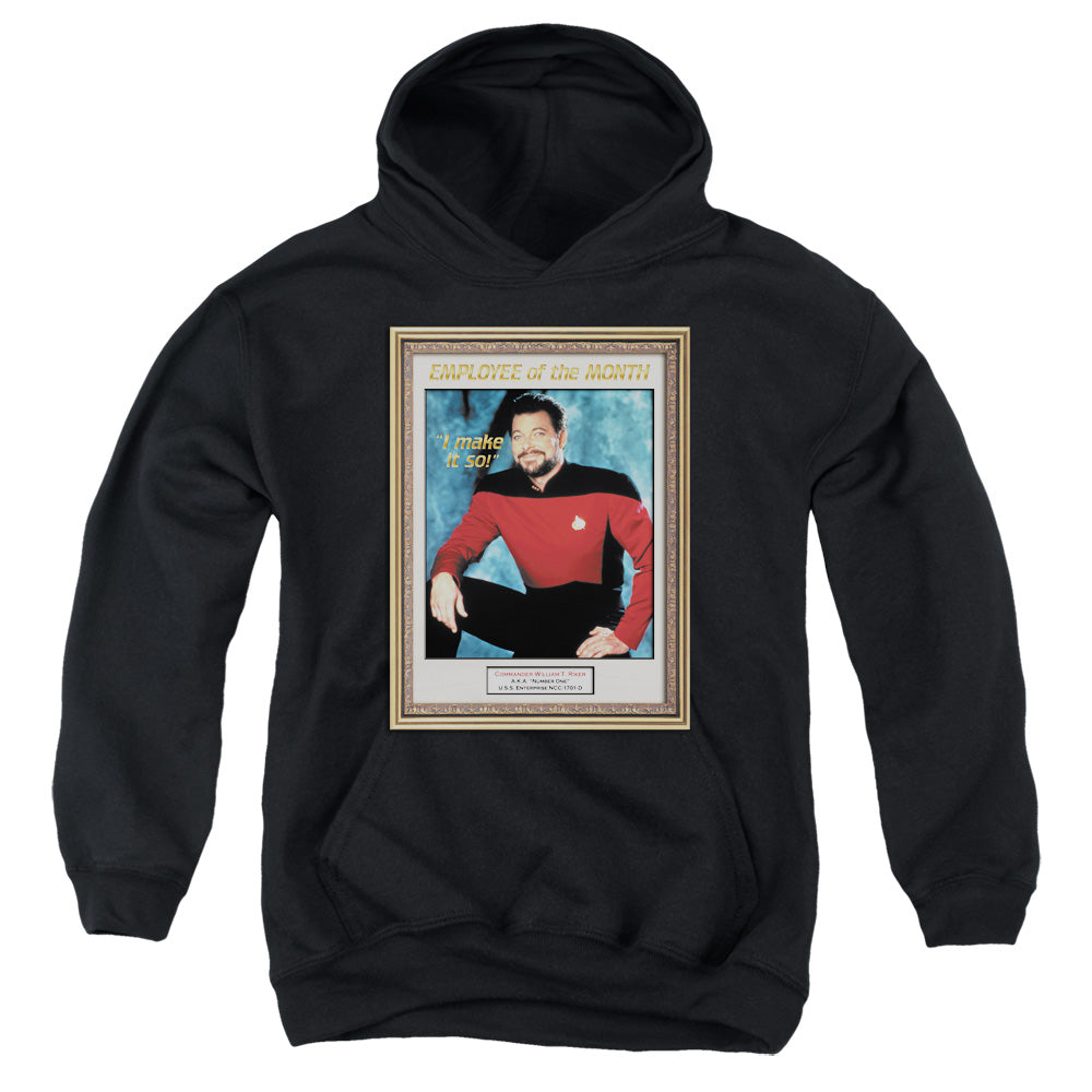 STAR TREK/EMPLOYEE OF MONTH - YOUTH PULLOVER HOODIE - BLACK