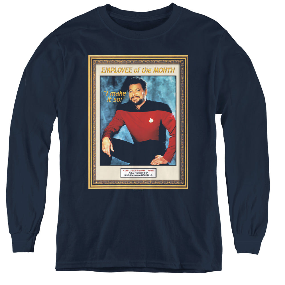 STAR TREK/EMPLOYEE OF MONTH - YOUTH LONG SLEEVE TEE - BLACK