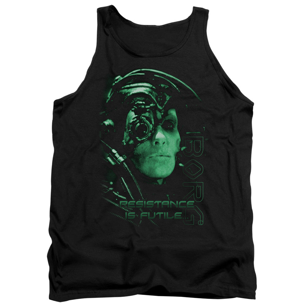 STAR TREK/RESISTANCE IS FUTILE - ADULT TANK - BLACK