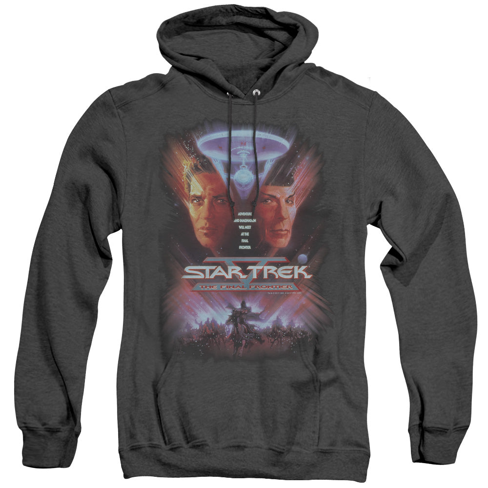 STAR TREK/THE FINAL FRONTIER(MOVIE) - ADULT HEATHER HOODIE - BLACK