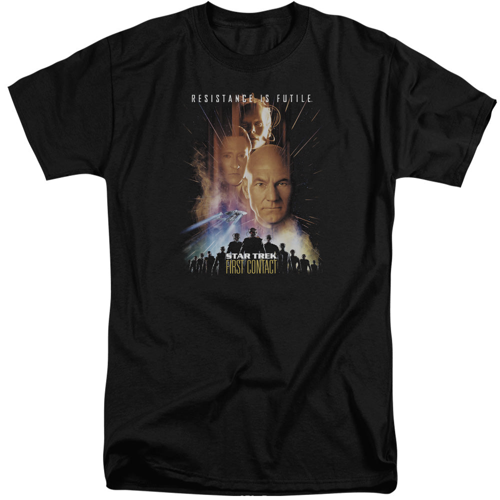 STAR TREK/FIRST CONTACT(MOVIE) - S/S ADULT TALL 18/1 - BLACK