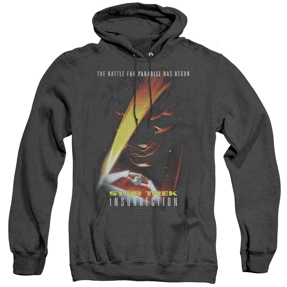 STAR TREK/INSURRECTION(MOVIE) - ADULT HEATHER HOODIE - BLACK