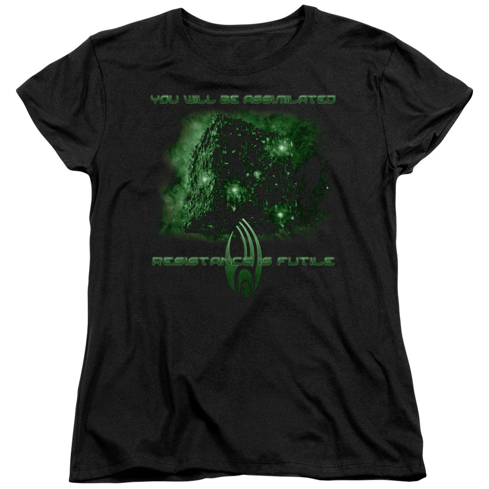 STAR TREK/ASSIMILATE - S/S WOMENS TEE - BLACK