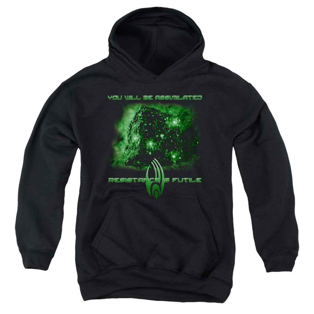 STAR TREK/ASSIMILATE - YOUTH PULLOVER HOODIE - BLACK