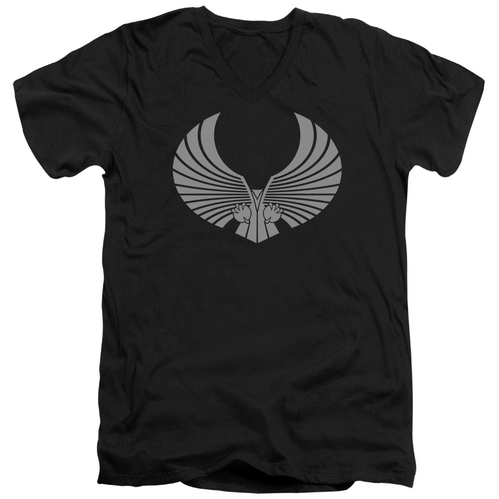 STAR TREK/ROMULAN LOGO - S/S ADULT V-NECK 30/1 - BLACK