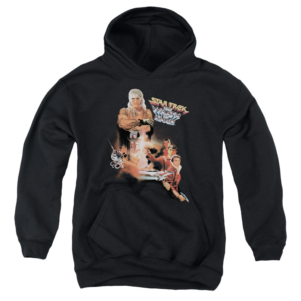 STAR TREK/WRATH OF KHAN(MOVIE) - YOUTH PULLOVER HOODIE - BLACK