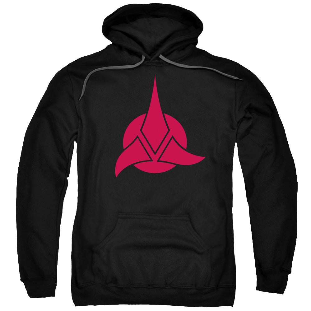 STAR TREK/KLINGON LOGO - ADULT PULLOVER HOODIE - BLACK