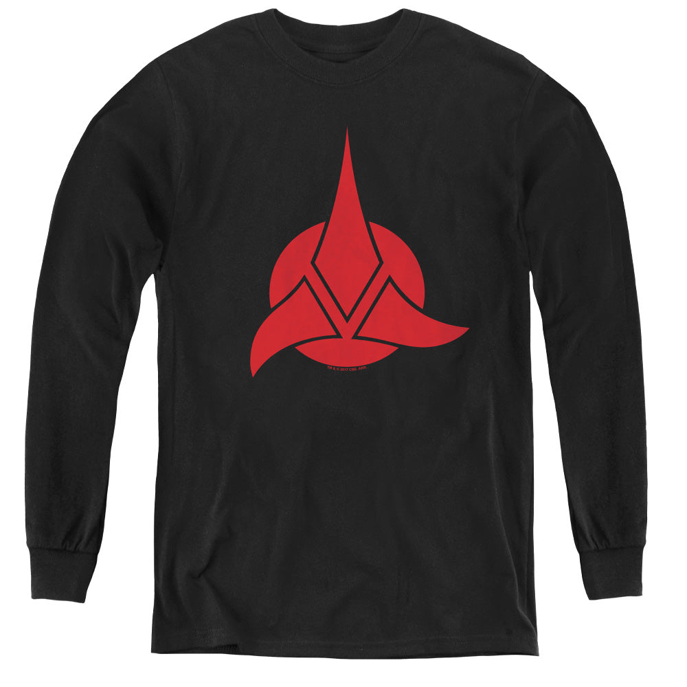 STAR TREK/KLINGON LOGO - YOUTH LONG SLEEVE TEE - BLACK