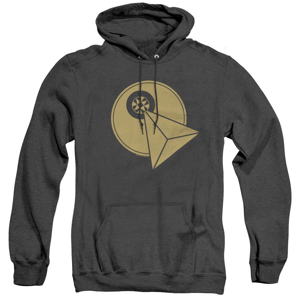 STAR TREK/VULCAN LOGO - ADULT HEATHER HOODIE - BLACK