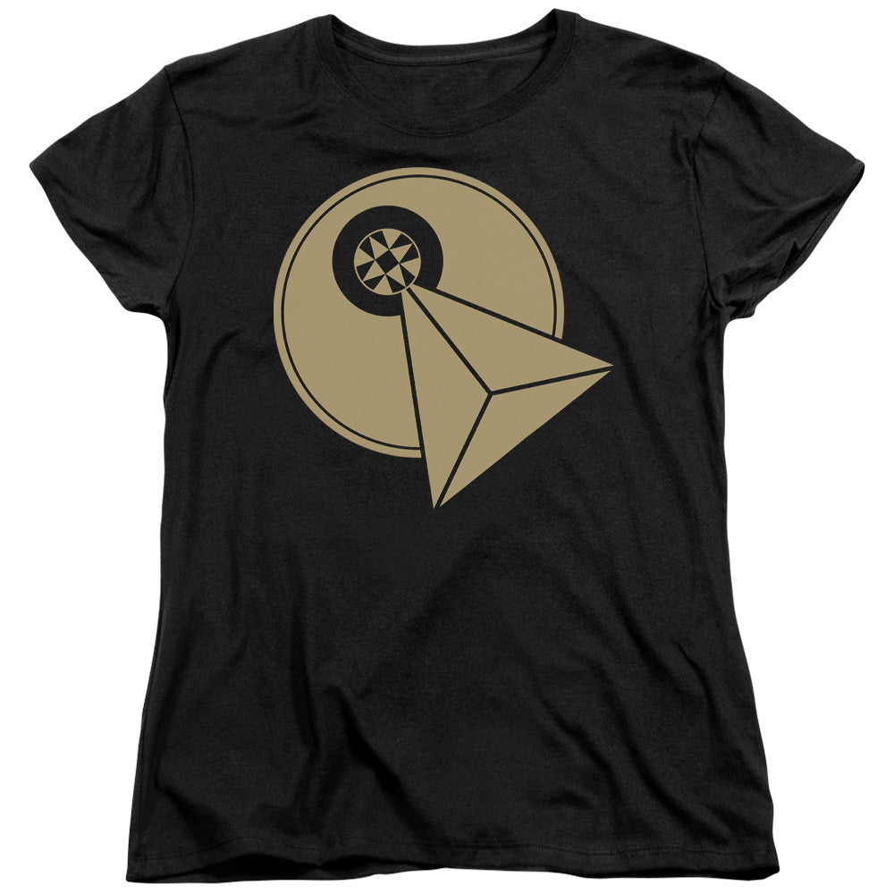STAR TREK/VULCAN LOGO - S/S WOMENS TEE - BLACK