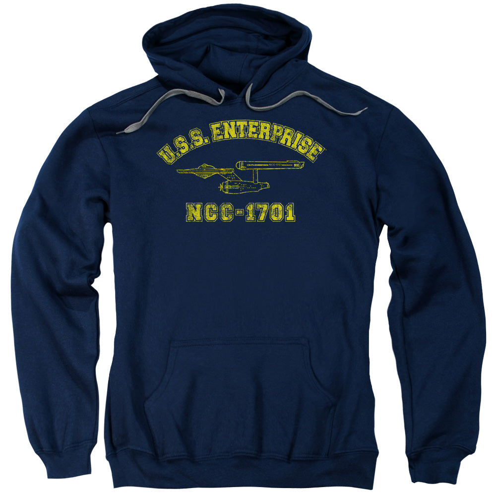 STAR TREK/ENTERPRISE ATHLETIC - ADULT PULLOVER HOODIE - NAVY