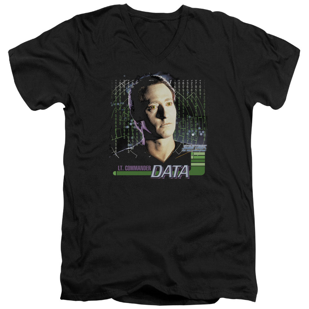 STAR TREK/DATA - S/S ADULT V-NECK 30/1 - BLACK