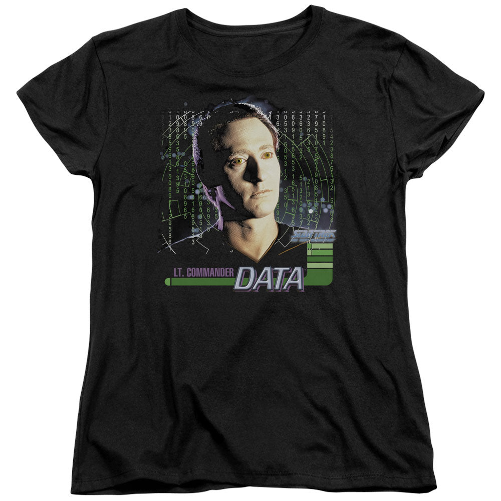 STAR TREK/DATA - S/S WOMENS TEE - BLACK