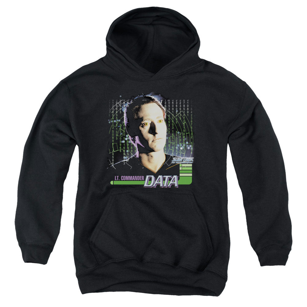STAR TREK/DATA - YOUTH PULLOVER HOODIE - BLACK