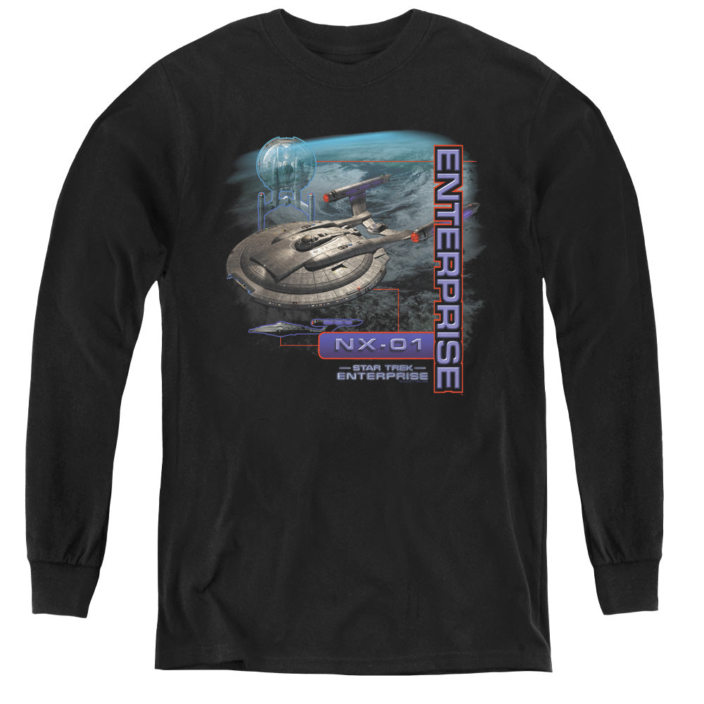 STAR TREK/ENTERPRISE NX 01 - YOUTH LONG SLEEVE TEE - BLACK