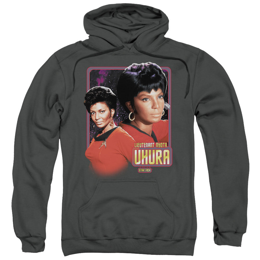STAR TREK/LIEUTENANT UHURA - ADULT PULLOVER HOODIE - CHARCOAL