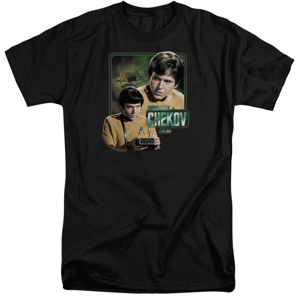 STAR TREK/ENSIGN CHEKOV - S/S ADULT TALL 18/1 - BLACK