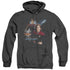 STAR TREK/CAPTAIN JANEWAY - ADULT HEATHER HOODIE - BLACK