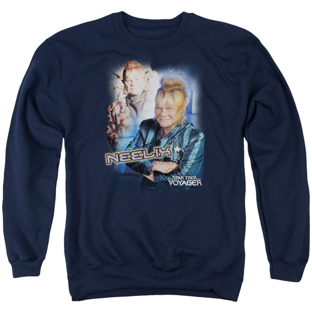 STAR TREK/NEELIX - ADULT CREWNECK SWEATSHIRT - NAVY