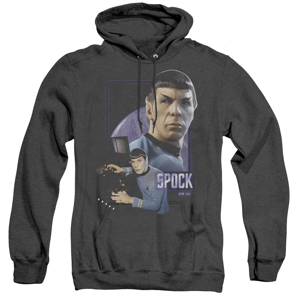 STAR TREK/SPOCK - ADULT HEATHER HOODIE - BLACK