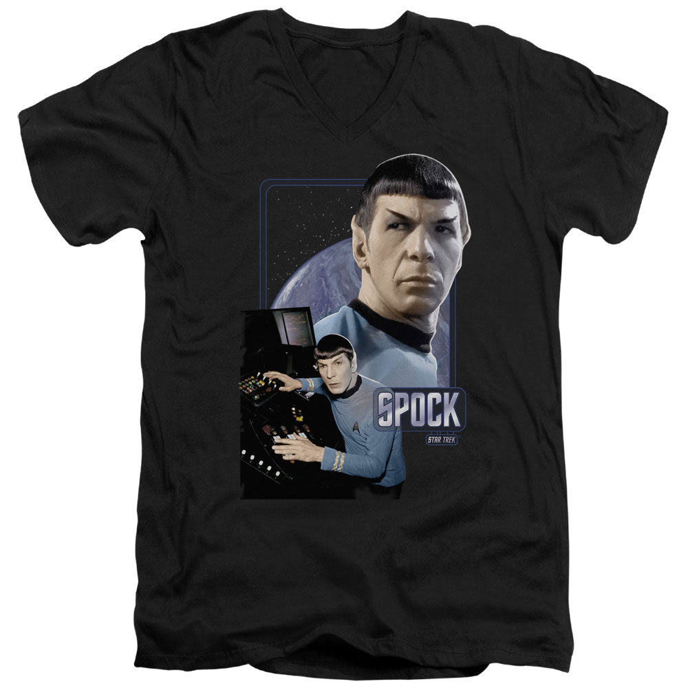 STAR TREK/SPOCK - S/S ADULT V-NECK 30/1 - BLACK