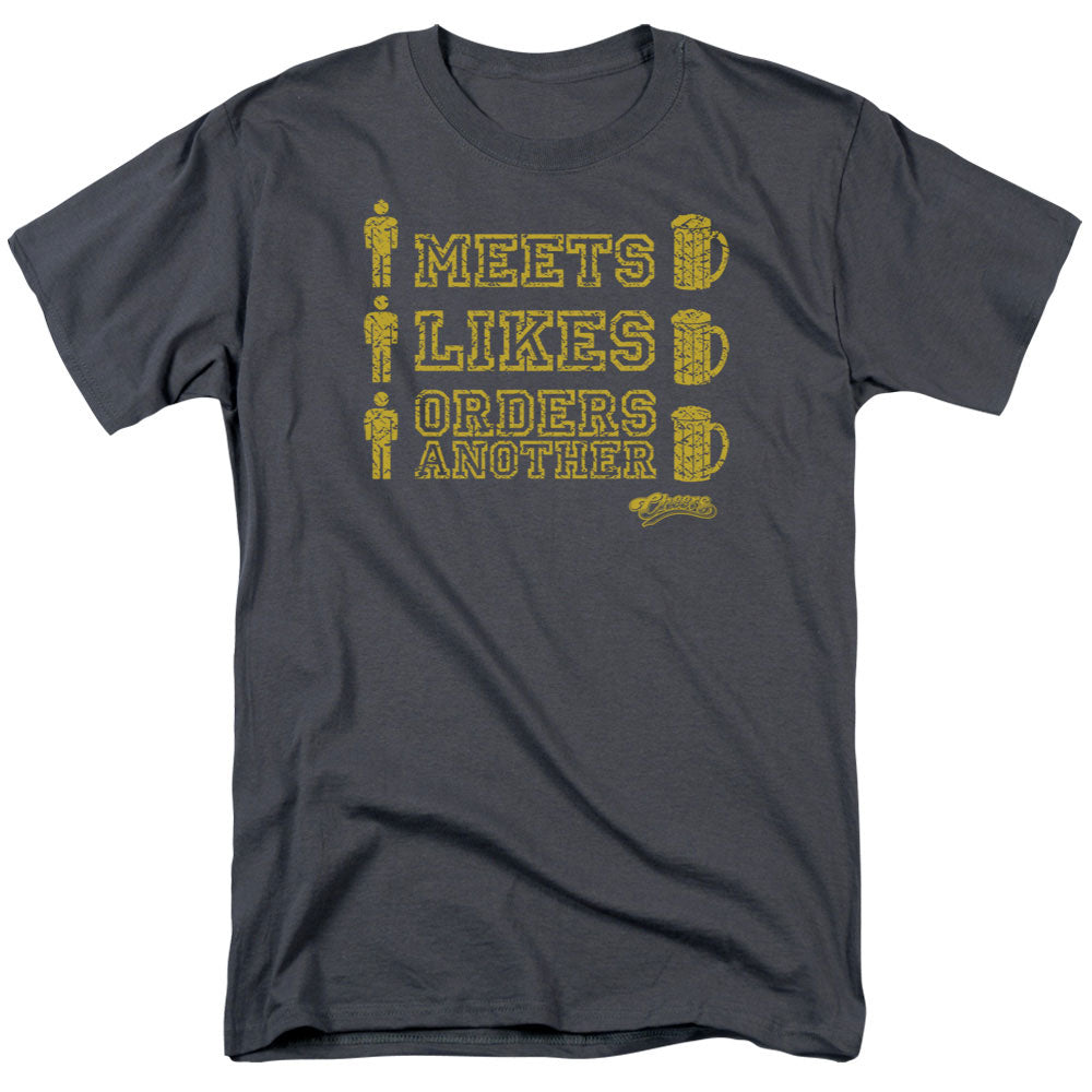 CHEERS/MAN MEETS BEER - S/S ADULT 18/1 - CHARCOAL