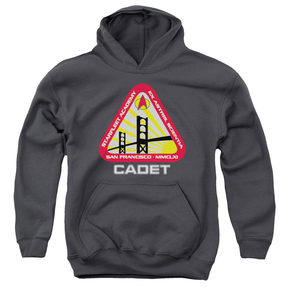 STAR TREK/STARFLEET CADET - YOUTH PULLOVER HOODIE - CHARCOAL