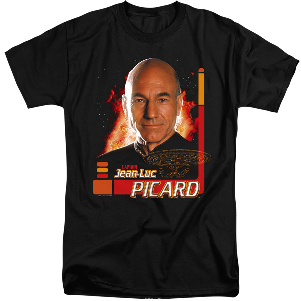 STAR TREK/CAPTAIN PICARD - S/S ADULT TALL 18/1 - BLACK