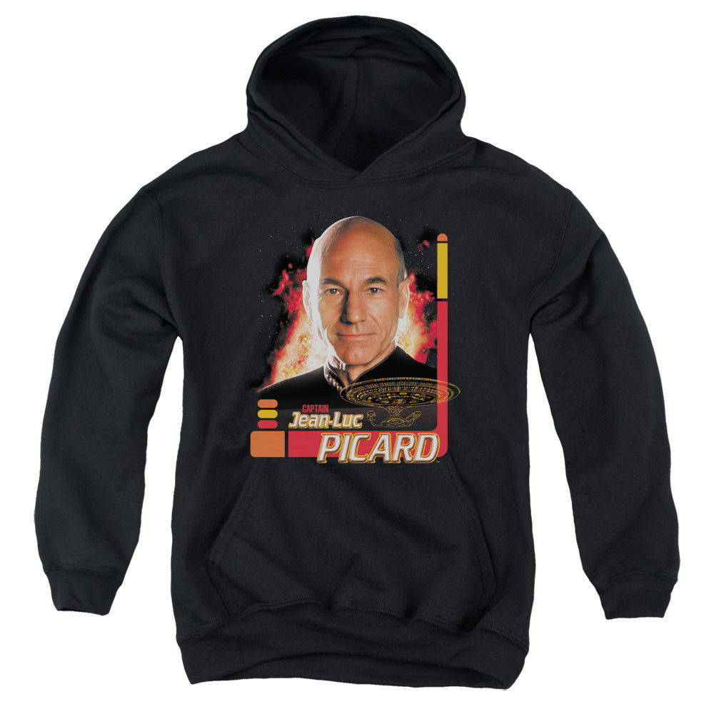 STAR TREK/CAPTAIN PICARD - YOUTH PULLOVER HOODIE - BLACK