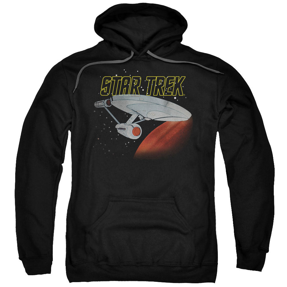 STAR TREK/RETRO ENTERPRISE - ADULT PULLOVER HOODIE - BLACK