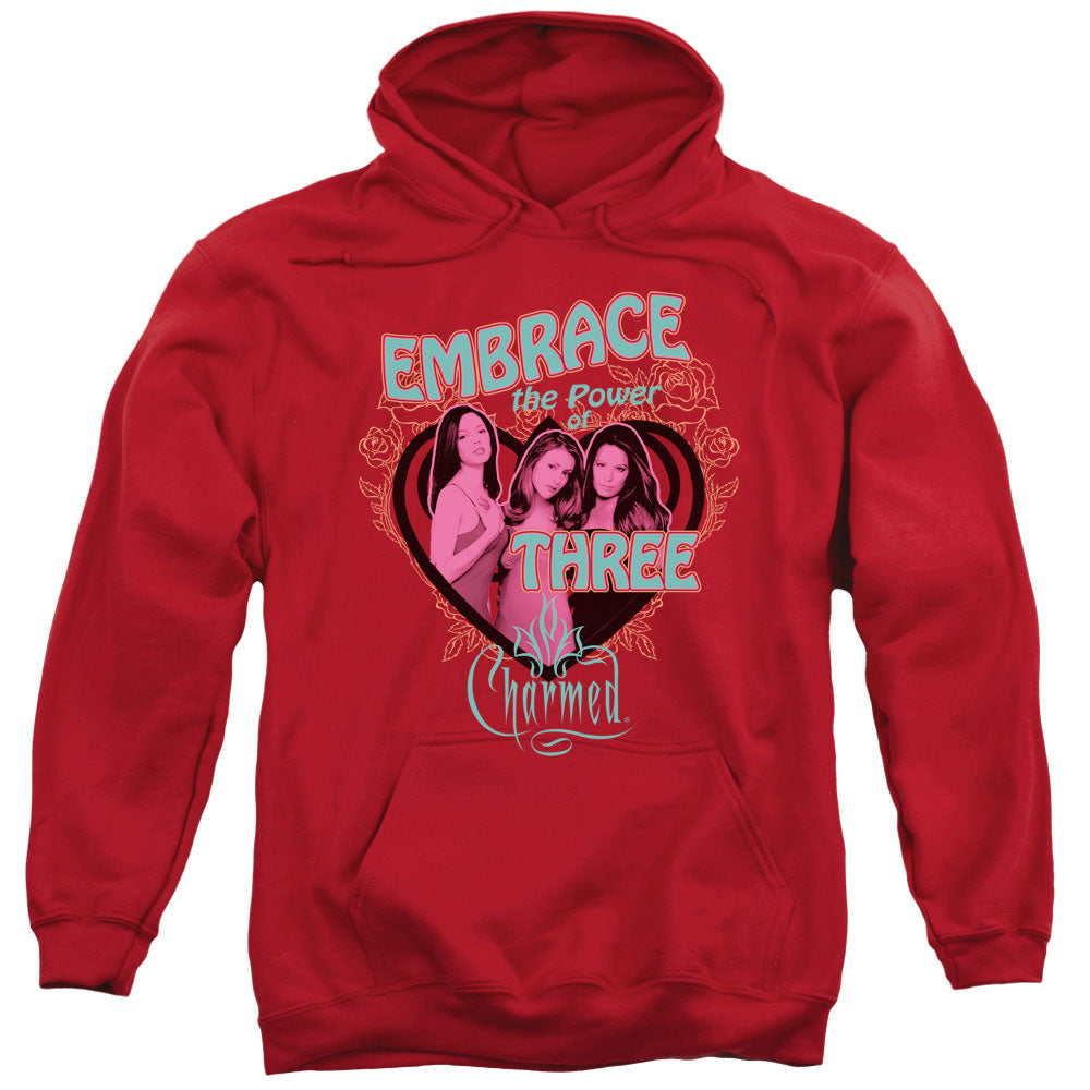 CHARMED/EMBRACE THE POWER - ADULT PULLOVER HOODIE - RED