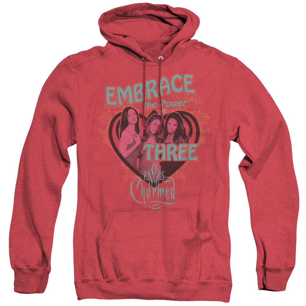 CHARMED/EMBRACE THE POWER - ADULT HEATHER HOODIE - RED