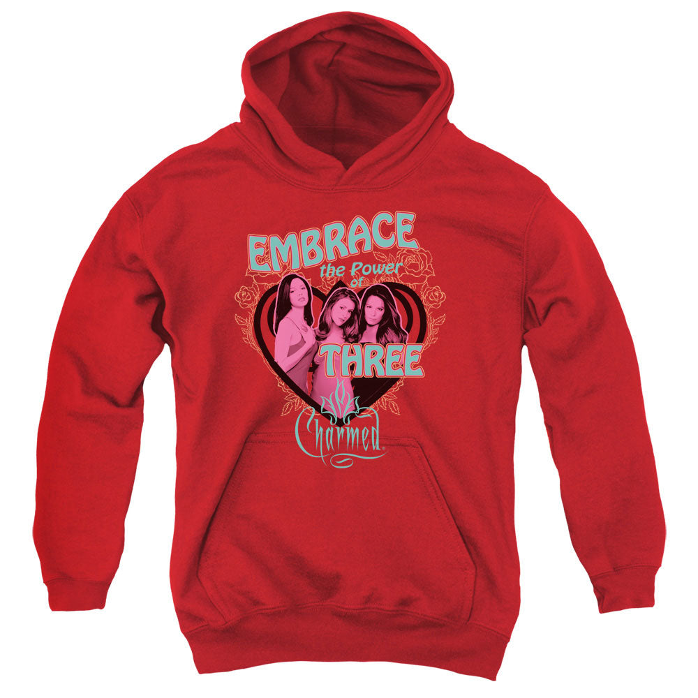 CHARMED/EMBRACE THE POWER - YOUTH PULLOVER HOODIE - RED