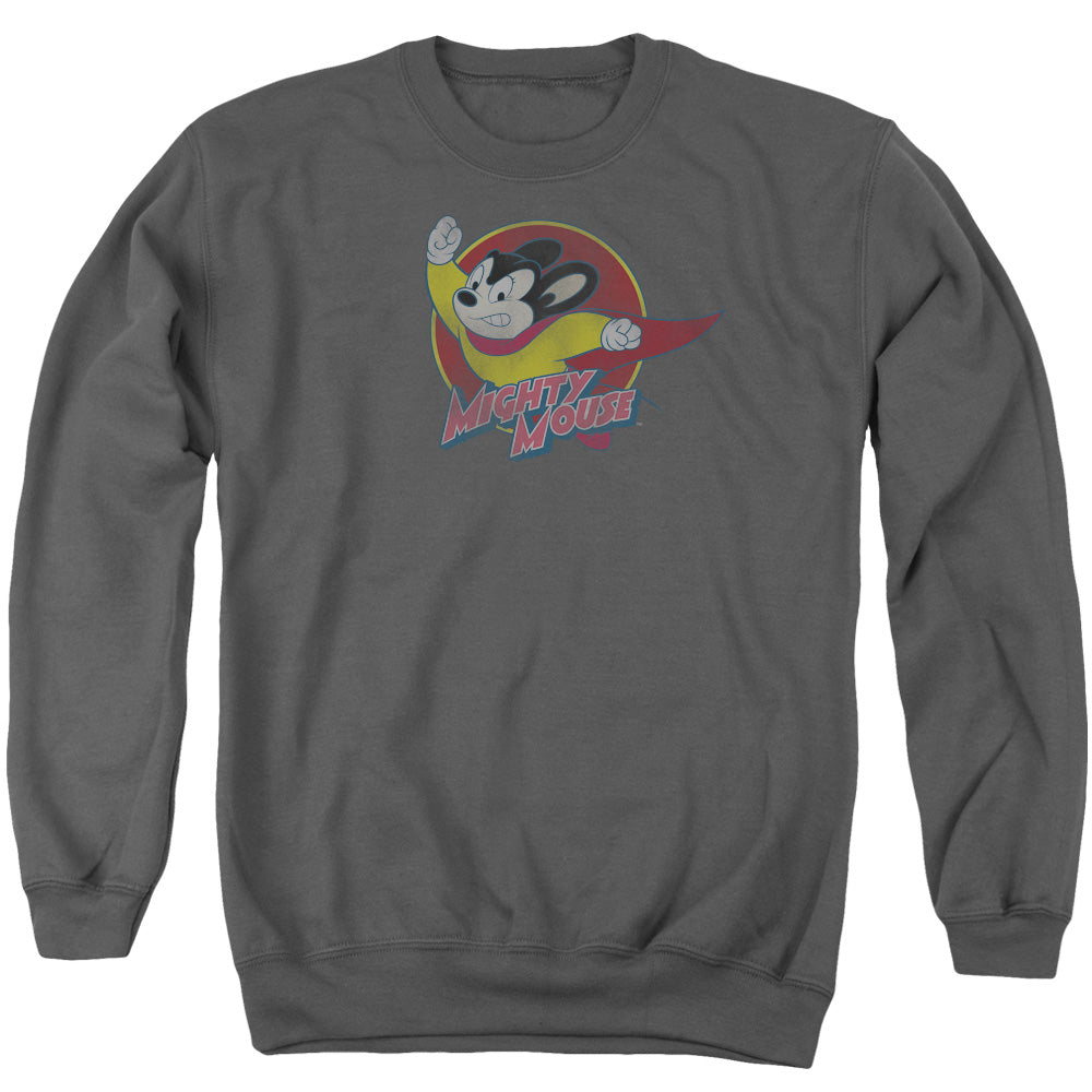 MIGHTY MOUSE/MIGHTY CIRCLE - ADULT CREWNECK SWEATSHIRT - CHARCOAL