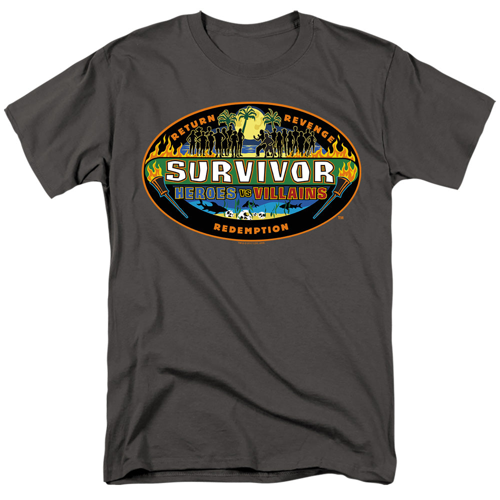 SURVIVOR/HEROES VS VILLAINS - S/S ADULT 18/1 - CHARCOAL