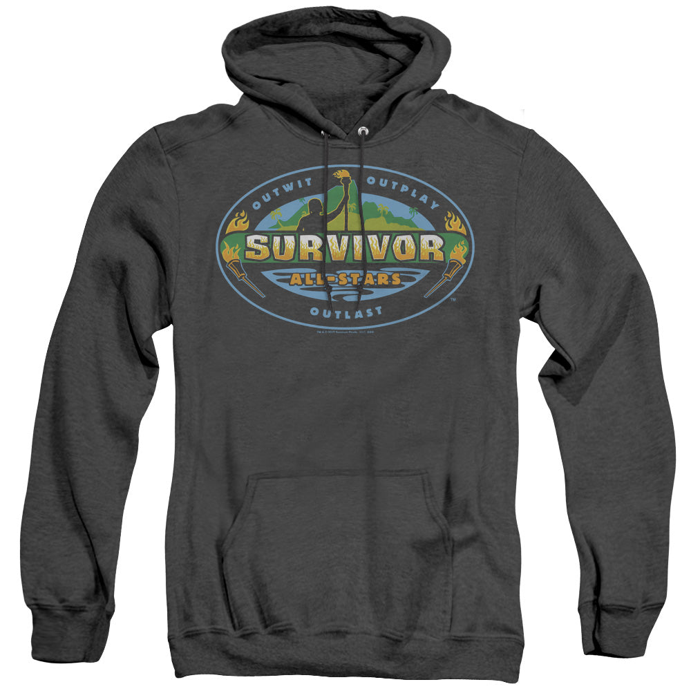 SURVIVOR/ALL STARS - ADULT HEATHER HOODIE - BLACK