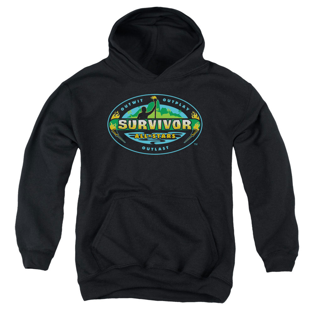 SURVIVOR/ALL STARS - YOUTH PULLOVER HOODIE - BLACK