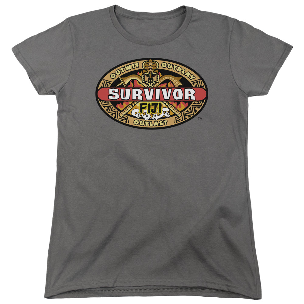 SURVIVOR/FIJI - S/S WOMENS TEE - CHARCOAL