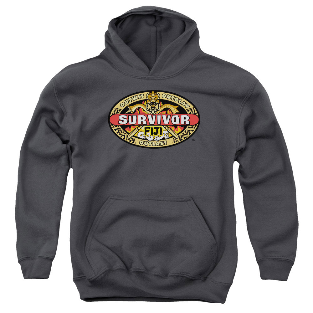 SURVIVOR/FIJI - YOUTH PULLOVER HOODIE - CHARCOAL
