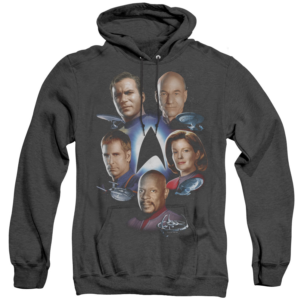 STAR TREK/STARFLEETS FINEST - ADULT HEATHER HOODIE - BLACK