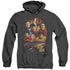 STAR TREK/HEART OF THE ENTERPRISE - ADULT HEATHER HOODIE - BLACK