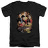 STAR TREK/HEART OF THE ENTERPRISE - S/S ADULT V-NECK 30/1 - BLACK