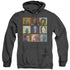 STAR TREK/ALIEN SQUARES - ADULT HEATHER HOODIE - BLACK