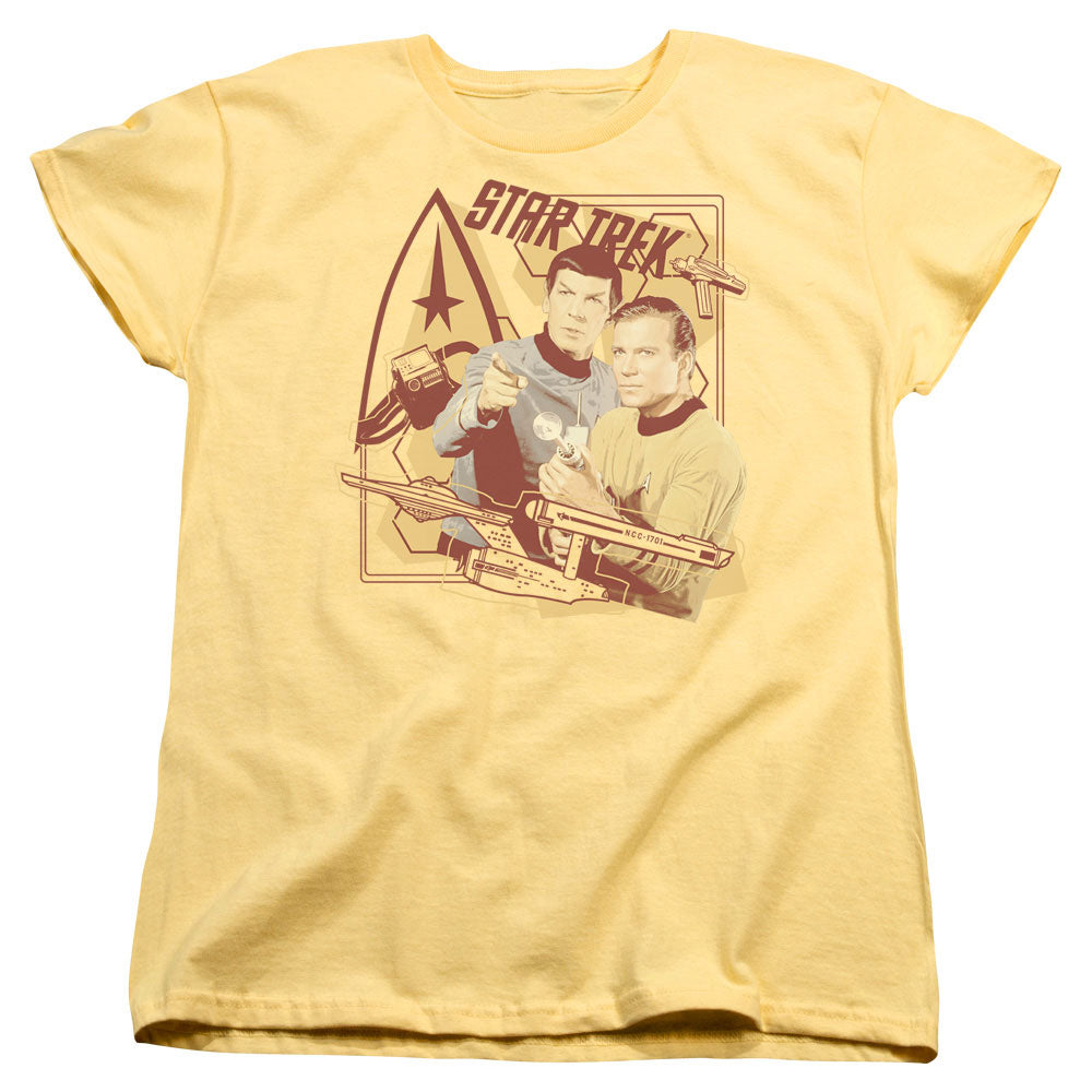 STAR TREK/SHOOT THAT THING - S/S WOMENS TEE - BANANA