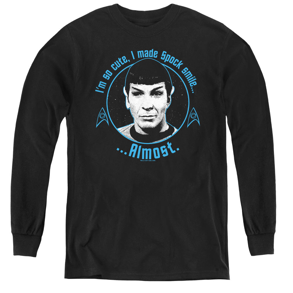 STAR TREK/ALMOST SMILE - YOUTH LONG SLEEVE TEE - BLACK