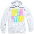 90210/COLOR BLOCK OF FRIENDS - ADULT PULLOVER HOODIE - WHITE